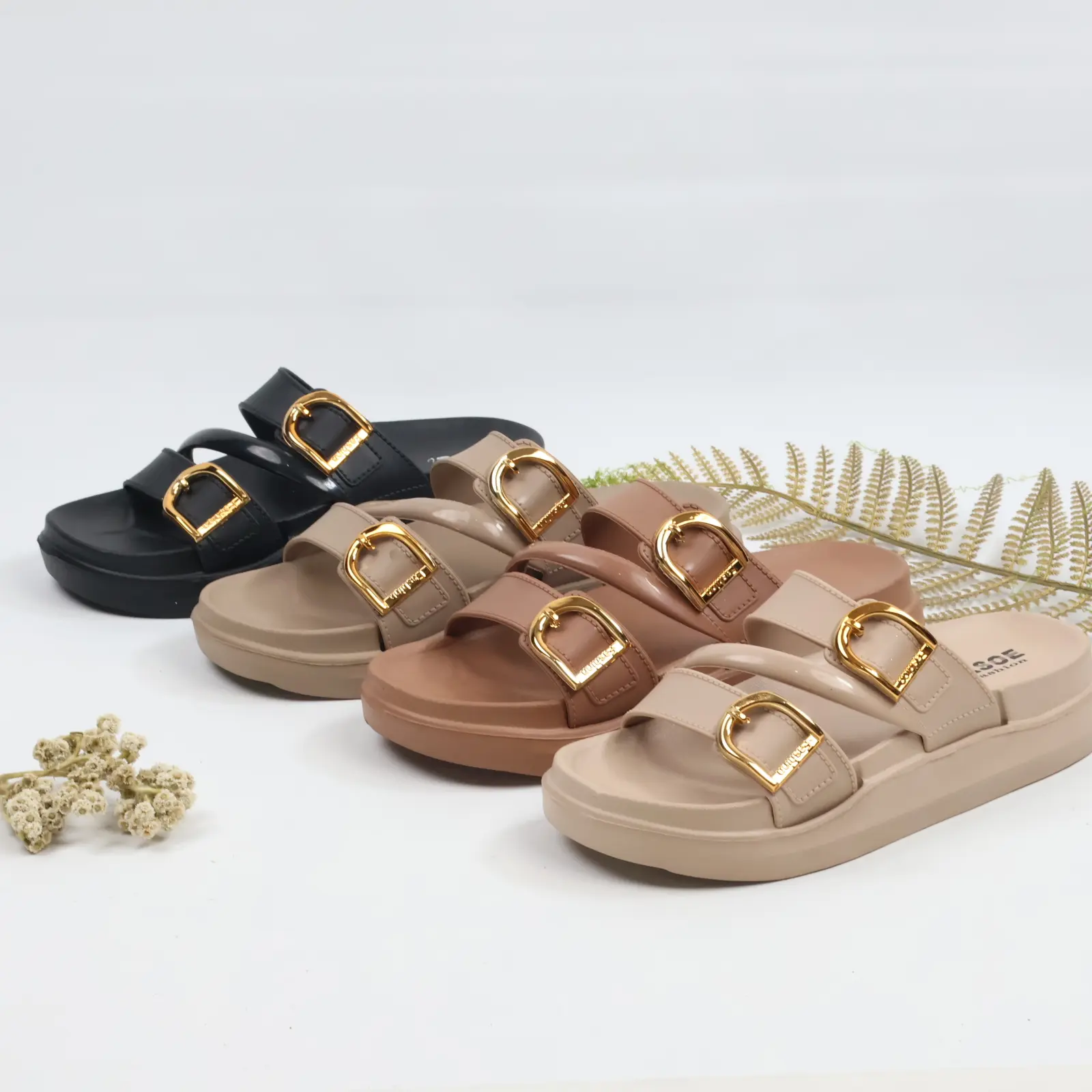 Sandal Selop Perempuan 556m-3 Perempuan Model Strip Kekinian Karet EVA Premium
