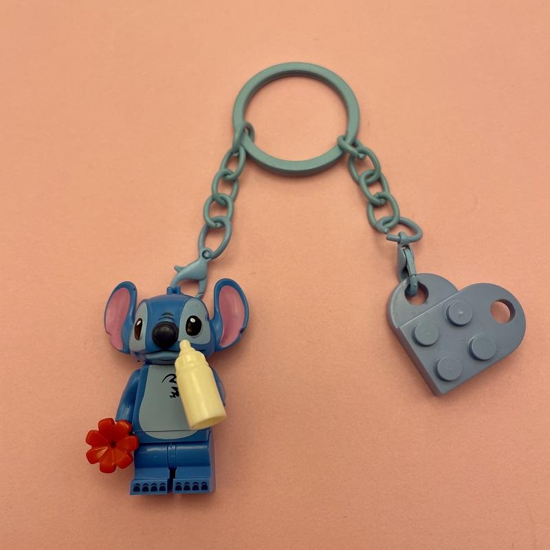 Lovely keychain Stitch and Angel couple backpack pendant compatible with keychain couple small gifts 3