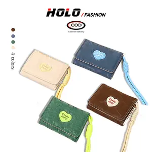 HOLO Dompet Lipat Dompet Mini Wanita Korea Import Lucu Card Holder Aesthetic dompet Kartu Dan Uang