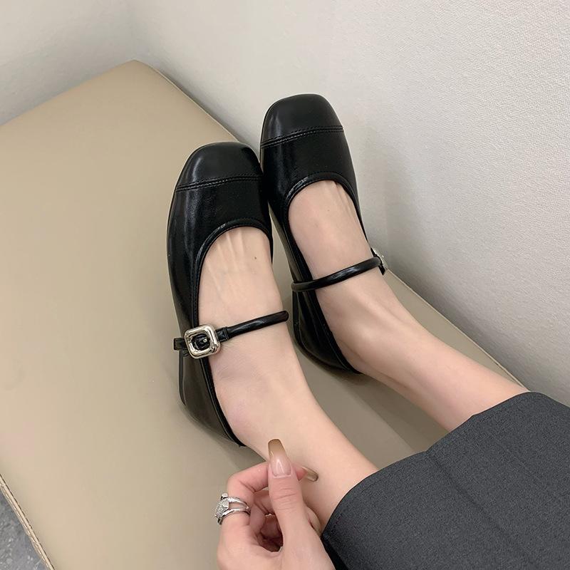 (Lùi 1 sz) Giày nữ Mary Jane mũi vuông đơn giản siêu êm chân Giày Bệt Shoes V148