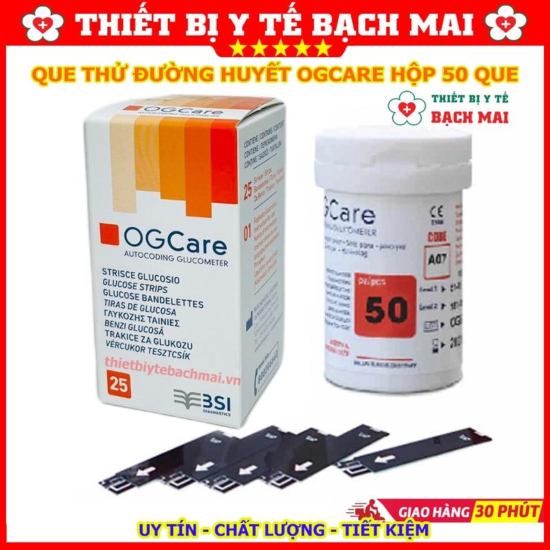 Hộp 50 Que Thử Đường Huyết OG Care - Chính Hãng Ý