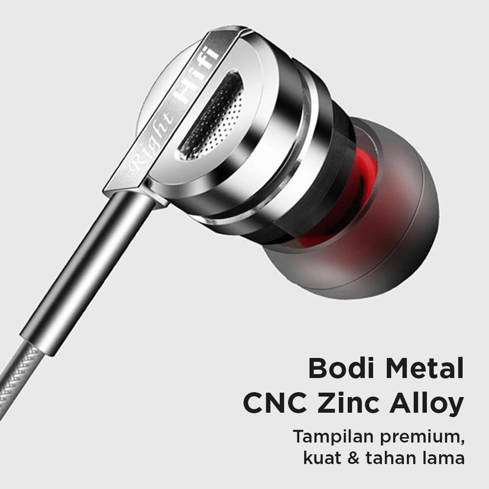 QKZ In-Ear Earphone Kabel Bass Driver 9.2mm dengan Mic - QKZ-DM9