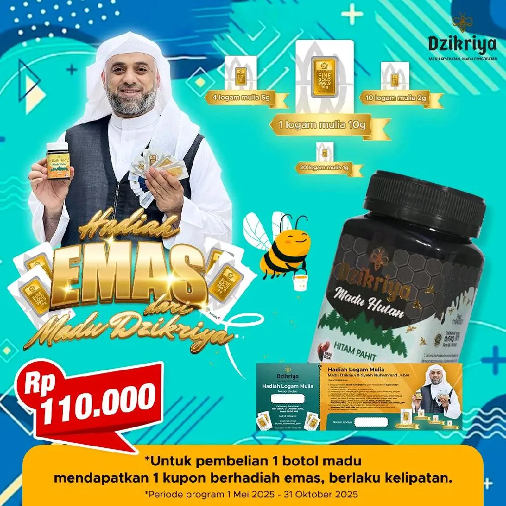Madu Dzikriya Hutan Hitam Pahit Bagus untuk kesehatan Honey