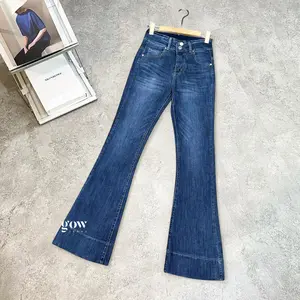 GOWJEANS - Axyra Highwaist Cutbray Jeans Strech Kaki Lebar Slim-fitting Double Buttons / Size 27 - 34