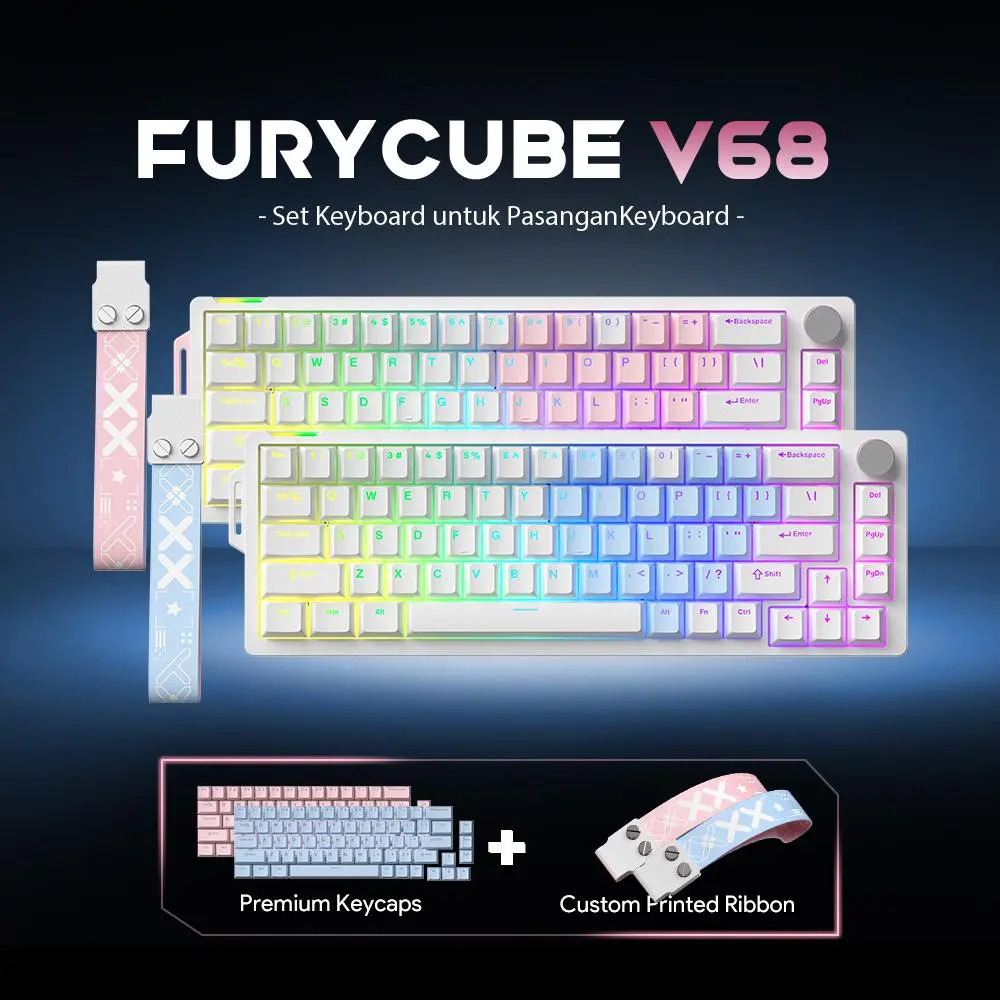 Pink+Blue Set Keyboard untuk Pasangan