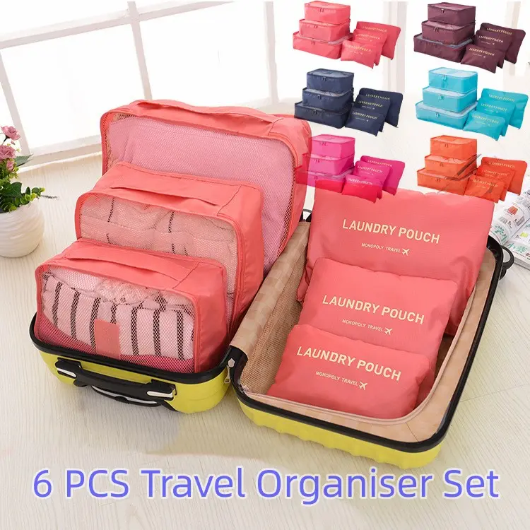 7Pcs / 6Pcs travel luggage organizer set/6pcs set / 7pcs organizer cube/toiletries cosmetic pouch bag / Travel Bag / Travel Organizer