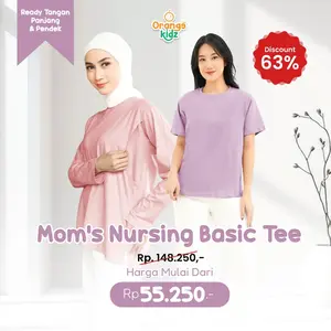 ORGkidz Nurshing Basic Tee Atasan Wanita Lengan Panjang Busui Friendly