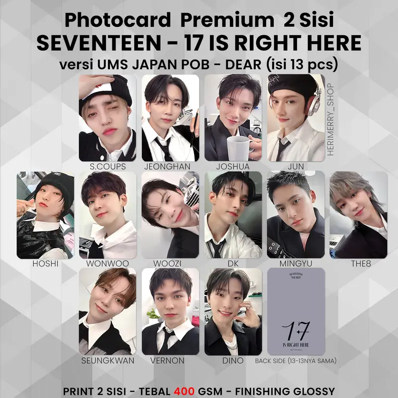 (ISI 4/5/6/13 PCS) Photocard SEVENTEEN 17 IS RIGHT HERE - PC Premium 2 Sisi Kartu Kpop Merch Unofficial SVT Maestro Lalali 17IRH 6