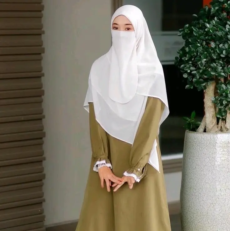Khimar segiempat set cadar belakang oval | Jilbab Segiempat plus cadar ceruty babydoll belakang oval | Jilbab layer Kerudung Syar'i cantik