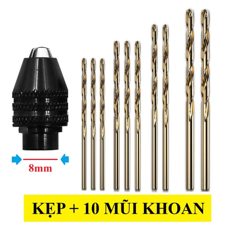Đầu kẹp đa năng dùng cho máy khoan mini phạm vi kẹp 0.3mm đến 3.2mm lắp cho trục M8
