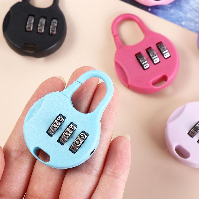 Portable Plastic Password Combination Lock Backpack Padlock Combination Padlock Padlock 3 Digit Gym Drawer Lock Digit Locks Drawer 0