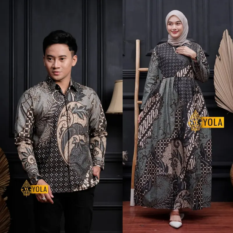Promo Harga Sepasang Maura Couple - Sania Ruflle Couple Gamis 2024 Terbaru Baju Pasangan Muslim 7