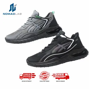 Nomad Exist Sneakers Casual S41 Karet Shoes Pria Snekers Kasual Running Sport Modern Hitam Black