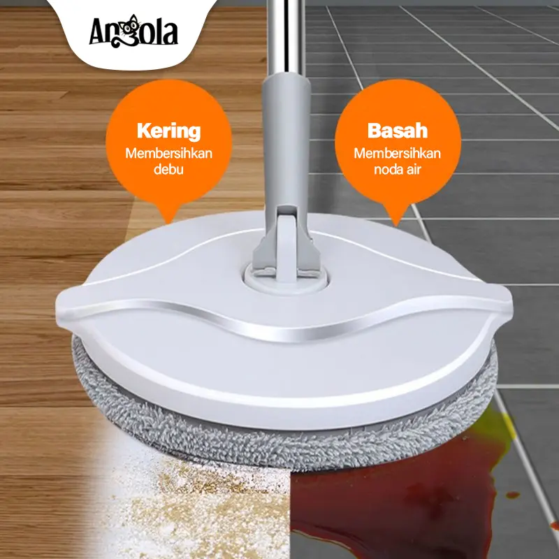 Angola Shop Spin Mop D03 Alat Pel Lantai Kain Pel Alat Pembersih Praktis Pel-pelan Otomatis pel lantai pel  lantai 4