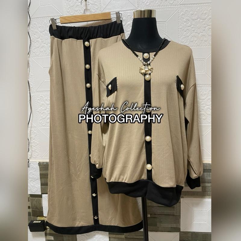 Product Introduction of New Trending Ayesha Terno Skirt with Buttons of Knitted Nylon Fabric Fit Womenswear Comfort Longsleeve Casual 8