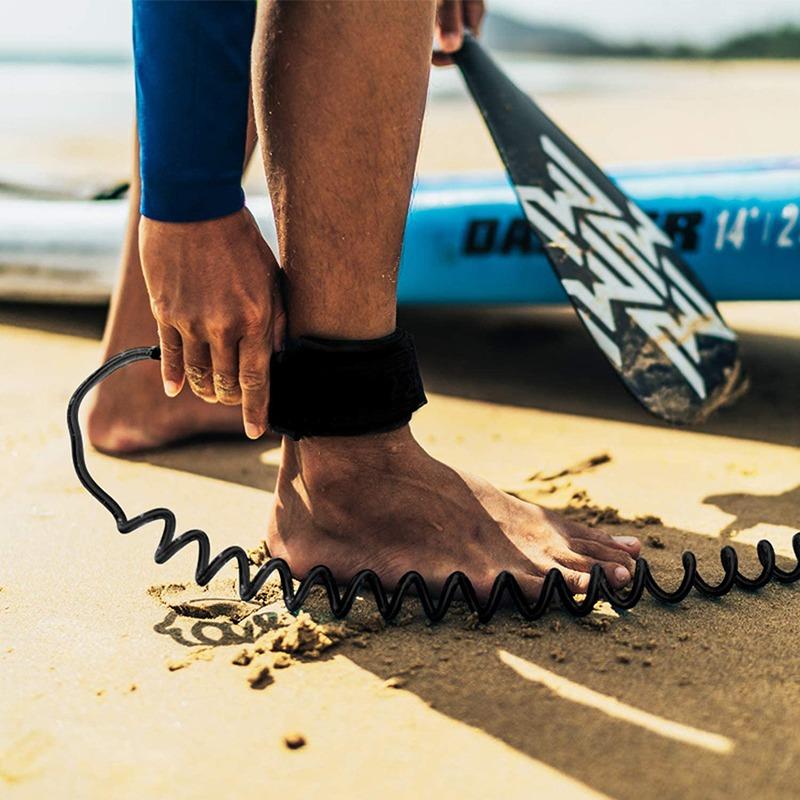 Product Introduction of 10 feet Sup traction surf rope with legs stand-up paddle board traction rope wrapped paddle board ankle strap TPU surf safety 19