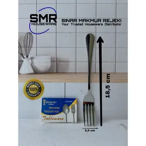 GARPU MAKAN STAINLESS PREMIUM GEMINI DINNER FORK | GARPU MAKAN TEBAL STAINLESS GEMINI (6 PCS)