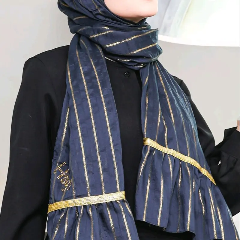 Pashmina Hijab Gamila katun serat gold by Hay! COD 3