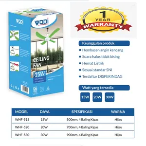 KIPAS ANGIN GANTUNG LANGIT LANGIT PLAFON HELIFAN MINI HELIFAN 15 - 20 - 30 - 45 watt WODI