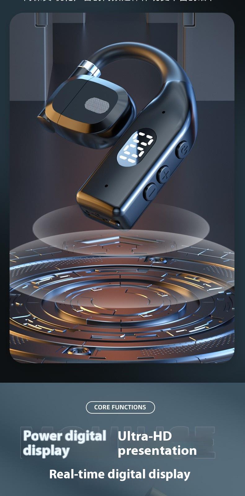 P7 wireless Earbuds terbuka olahraga headphone tidak masuk telingaNyaman memakai earphone Bluetooth nirkabel OWS headset dengan LED digital headphone satu telinga