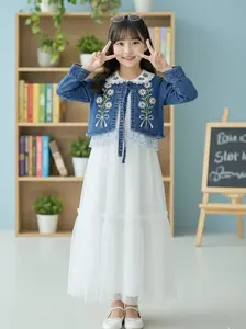 Gamis Anak Daisy Rompi Jeans Bordir Mix Shakila Kombi Brukat Anak Muslimah Kekinian Usia 3 - 10 Tahun Gamis Kekinian Lengan Panjang Baju Muslim Anak Perempuan Gams Lebaran Anak Perempuan Terbaru 2026