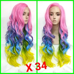 Wig Wanita Rambut Palsu Lace Front LIMITED EDITION X34 Bahan Fiber High Quality Natural Dicuci & Dicatok Suhu 180 Real Pict