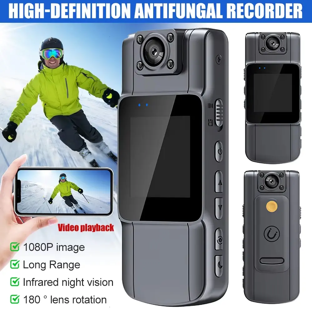 COD JOZUZE Body Cam Kamera Mini Tersembunyi Vlog 1080P Full HD Rotating Lens 1000mAh L11