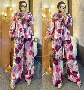 Amel Nona Set Rayon Smoke Puffy Blouse dan Celana Karet High Quality Premium