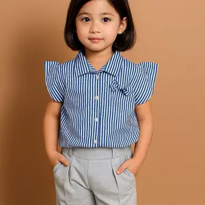 ELCI FASHION- kemeja anak bergaris, kotak, polkadot variasi pita kemeja anak cantik atasan perempuan