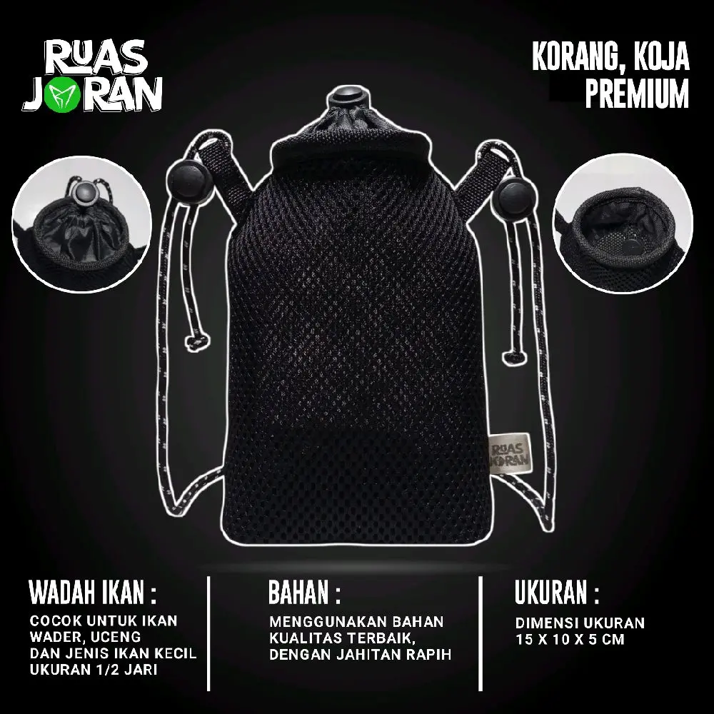 KORANG WADER PREMIUM - KOJA IKAN KECIL - TEMPAT IKAN KECIL - KEMPIS WADER - KEMPIS UCENG - KORANG
