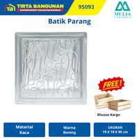 Gambar MULIA 95093 BATIK PARANG BENING 19 X  19 X 9.5 Cm Glass Bloack Balok Kaca Decorasi Tahan Uap Air dari Tirta Bangunan Kota Depok 1 Tokopedia