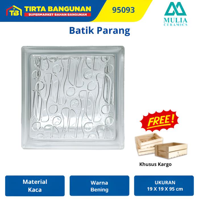 Gambar MULIA 95093 BATIK PARANG BENING 19 X  19 X 9.5 Cm Glass Bloack Balok Kaca Decorasi Tahan Uap Air dari Tirta Bangunan Kota Depok Tokopedia