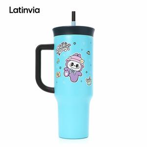 ถ้วยน้ำสแตนเลส ความจุสูง ละติจูด รุ่น 1200ml ลานีซิป สแตนเลส ถ้วยน้ำแข็งคู่ มีหูหิ้ว ฝาปิด