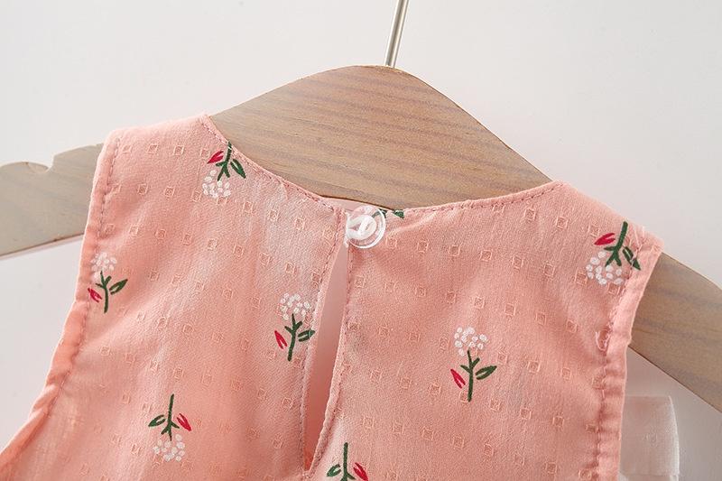 Product Introduction of Baby Dress Summer Cotton Flower Printed Bow Newborn Dress 7
