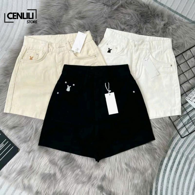 (DEAL MỞ BÁN) Quần Short Thêu Thỏ,Thuê Ngựa,Thêu Nơ túi mặt trước sau vải jean mềm sang chảnh QS818,QS819,QS256