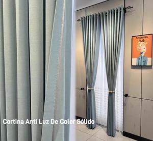 【Material de Algodón 100%】137CM*230CM Cortina Opaque de Color Sólido Alta Tasa de Opacidad Fácil de Limpiar y Anti-Arrugas Cortina Sencilla para el Hogar