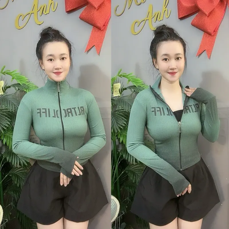 (40-68kg) ÁO KHOÁC LOANG MÀU (CÓ TÚI TRONG) MÃ RT-555, Dáng Ôm Gọn Thun Nữ  Women áo  khoác Top 4