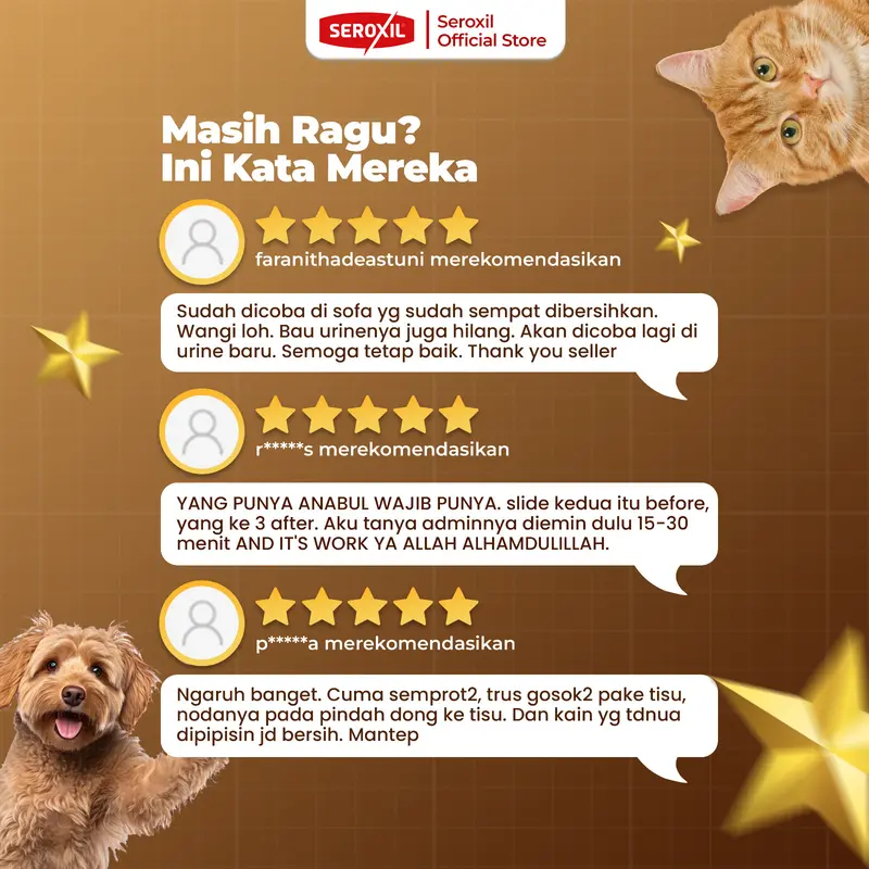 Seroxil Penghilang Noda Bekas Pipis Hewan Karpet Sofa URINE REMOVER 7
