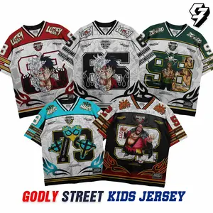 GODLYKIDS - Jersey Karakter Anak Number Series Usia 3-14 Tahun - Jersey One Piece Luffy - jersey Anak Vintage - Olahraga Outdoor Sport