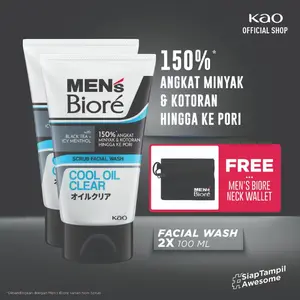Men's Biore Cool Oil Clear 100gr Twinpack - Sabun Muka DoubleScrub