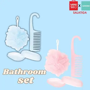 Miniso Bathroom Set (3 pcs)(Tempat alat mandi) (Pink, Light Blue)