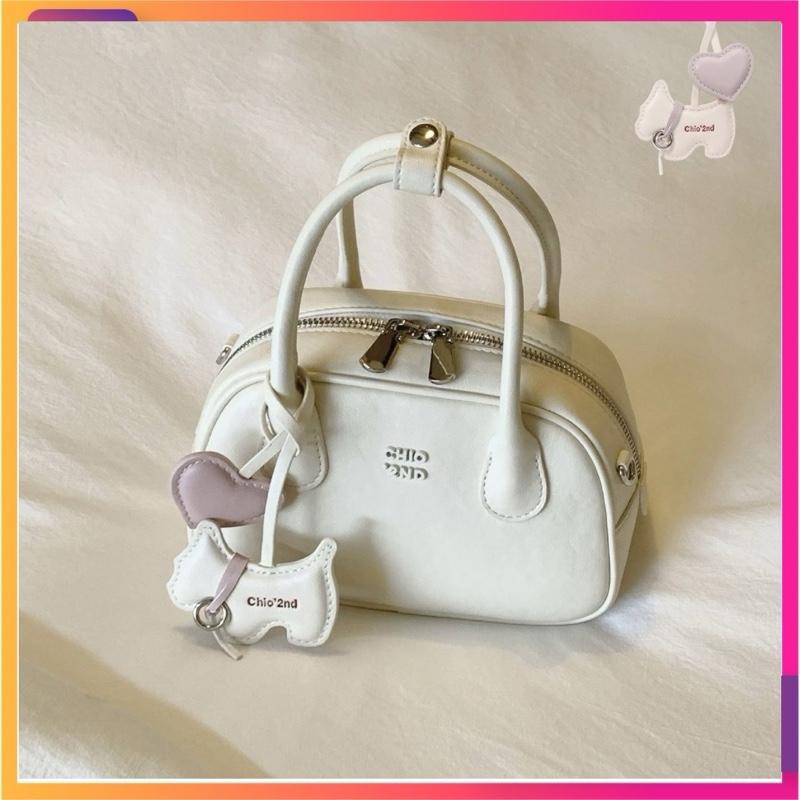 Túi xách nữ cầm tay chio 2 quai dễ thương charm trái tim