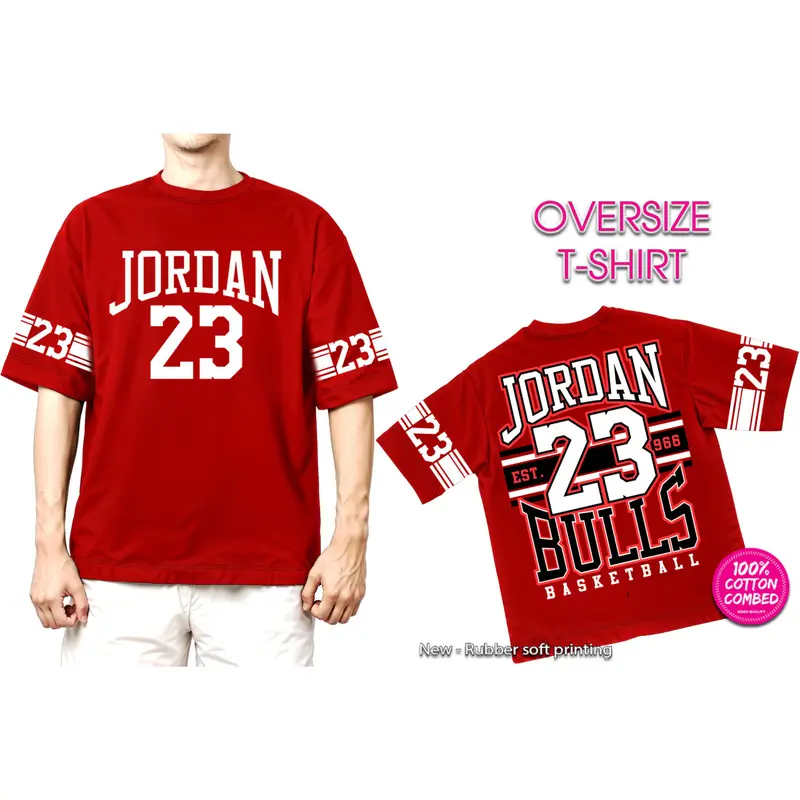 Oversize Pria Merah Sky Jor 23 Baju Kaus Cowok Bahan Katun Premium Lembut Keren Oblong Motif Dewasa 5