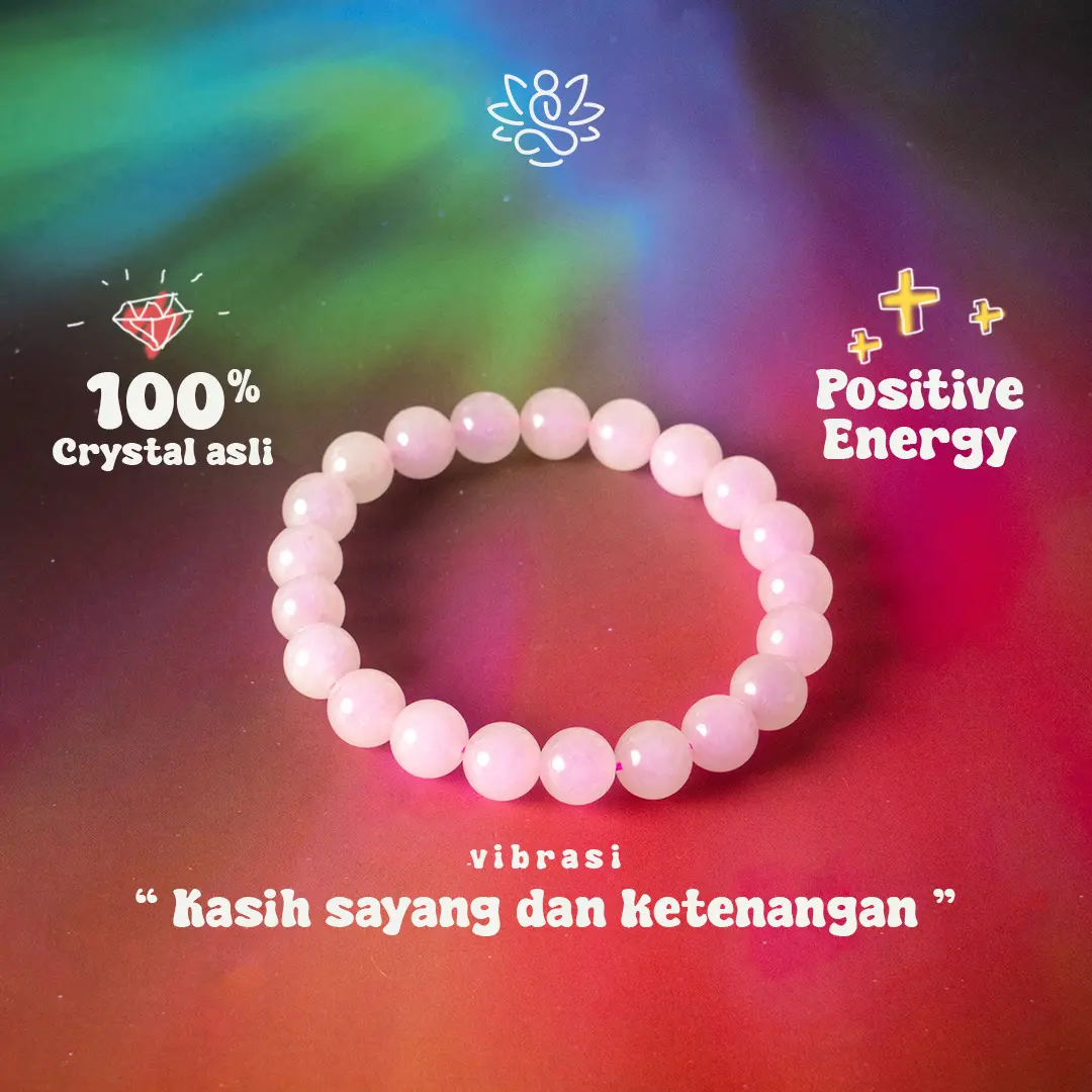 Gelang Rosequartz Kasih Sayang dan Ketenangan