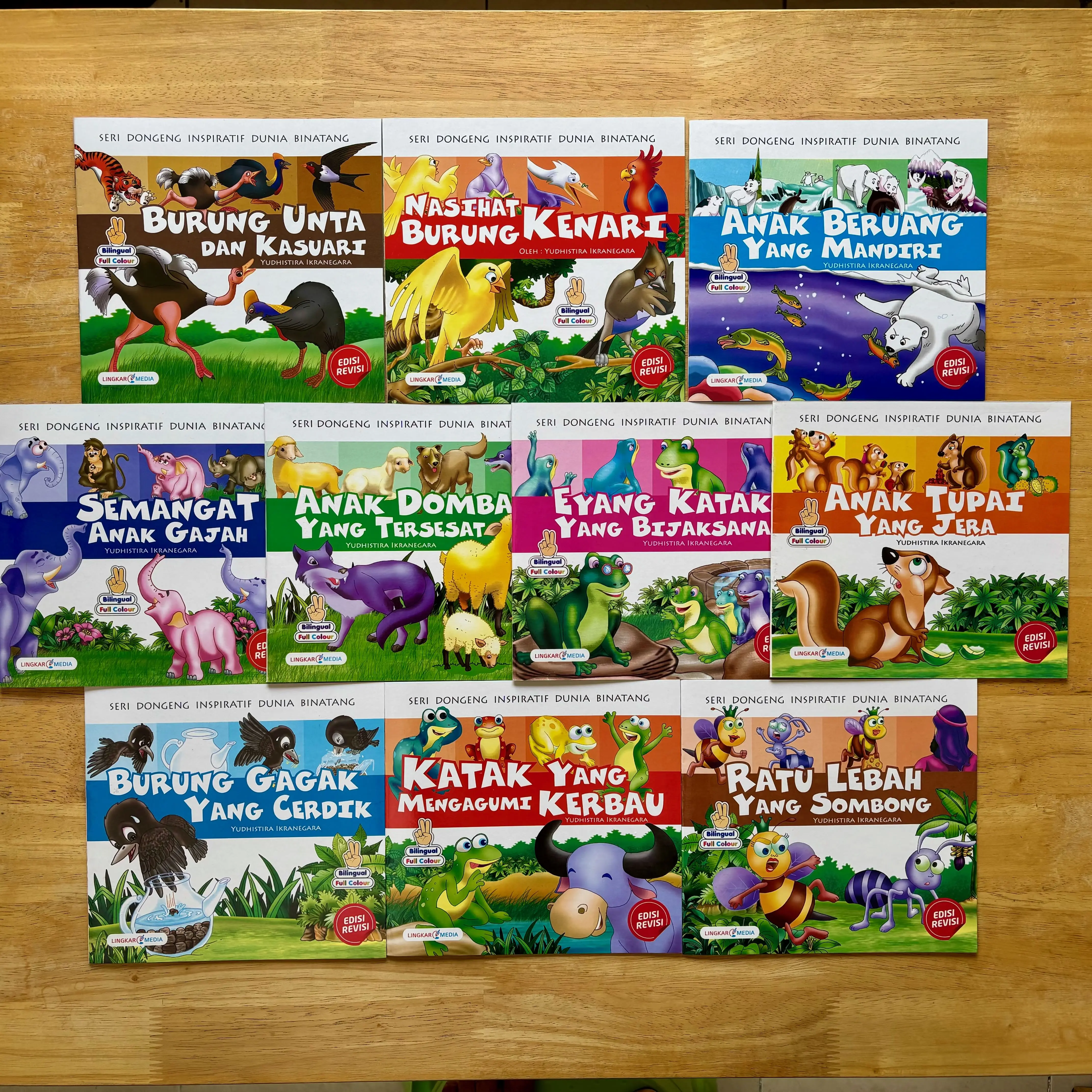 PAKET 10 BUKU - Seri Dongeng Inspiratif Dunia Binatang Bilingual Full Colour Buku Anak Murah Lingkar Media