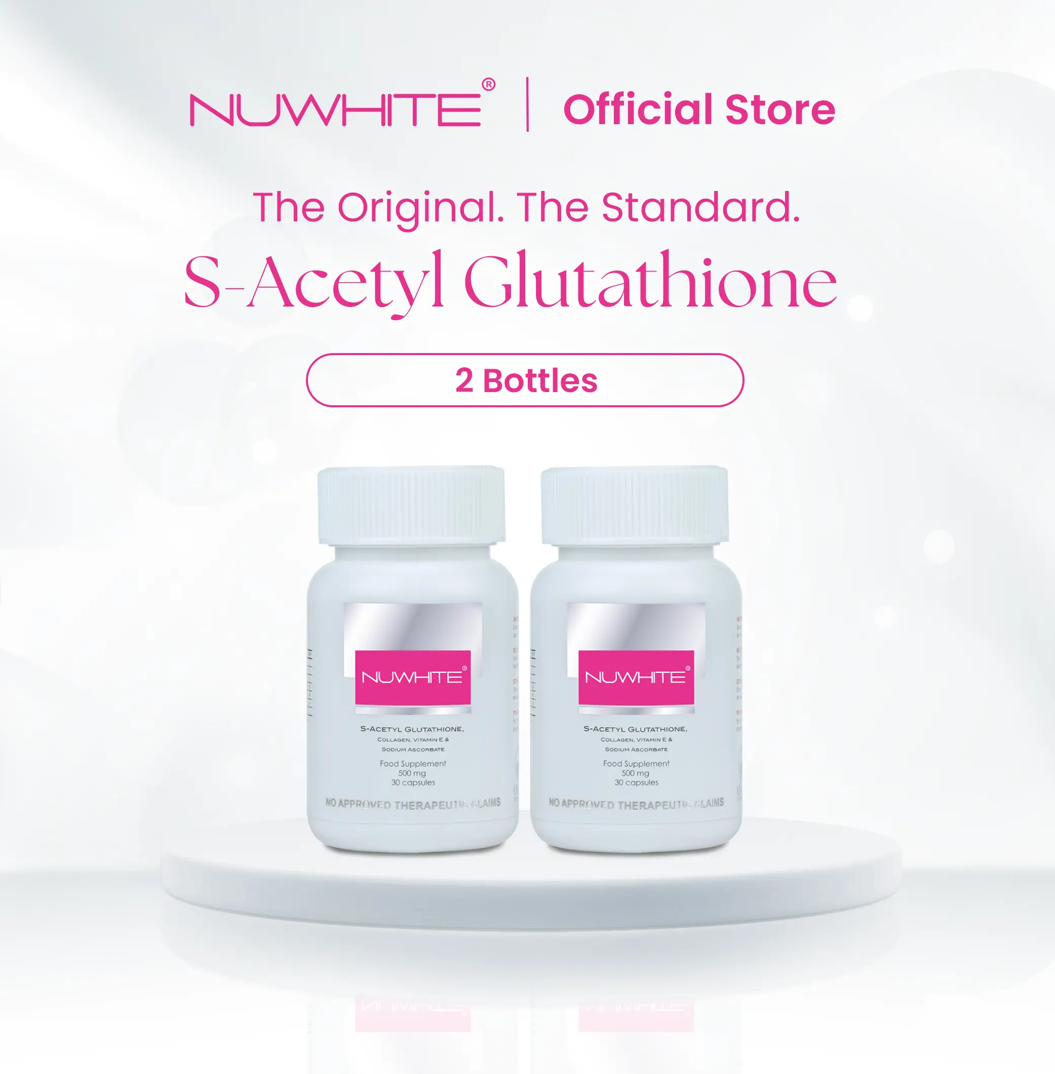 B1T1] Nuwhite S-Acetyl Glutathione - 200mg of S-Acetyl Glutathione (Set of  2 bottles)