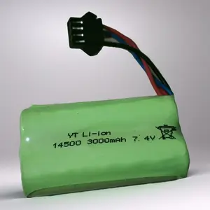 BATERAI MOBILAN RC TYPE 14500 / 7,4V - 3000 MAH 4 PIN / 4 KABEL SOKET HITAM