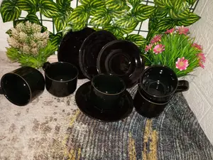 Gelas Kramik Set 6 Gelas 6 Lepek Enak untuk Ngopi dan Teh Tea Keramik Minuman Ideal Praktis untuk Sehari-hari