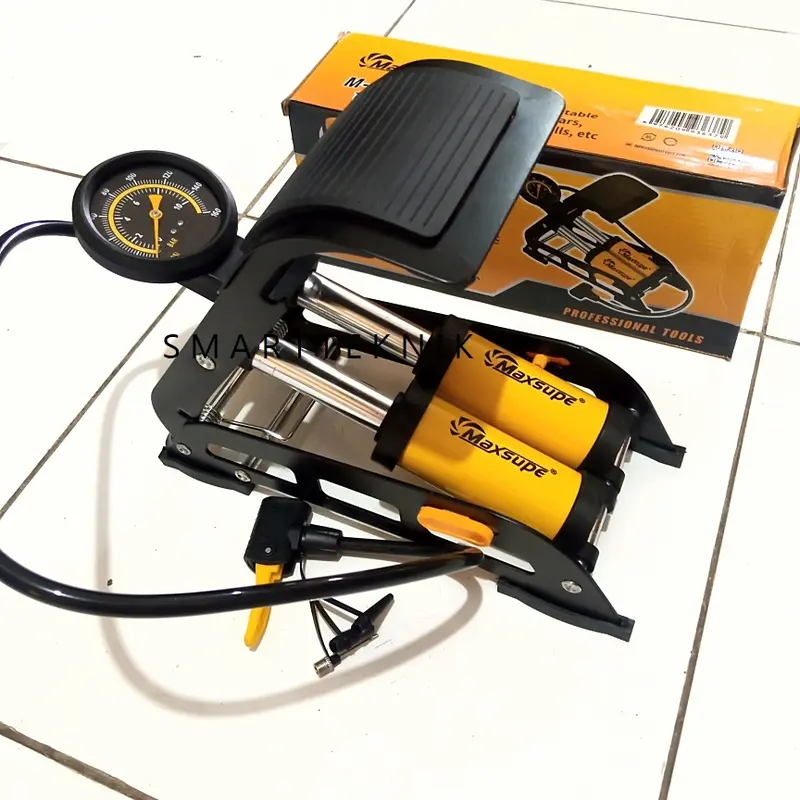 Pompa Ban Motor Mobil Injak 160 Psi Pump Sepeda Pentil Besar Kecil Bola Ban doble tabung 4