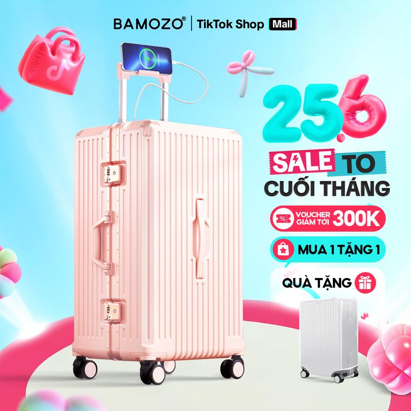 [MUA 1 TẶNG 2] Vali Size 28 Bamozo Ultrapack, Vali Khung Nhôm Khoá Sập Cao Cấp Cỡ Lớn Phù Hợp Cho Chuyến Đi Dài Ngày, Bảo Hành 10 Năm